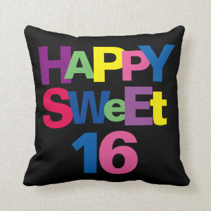 Colourful Happy Sweet 16 Cushion