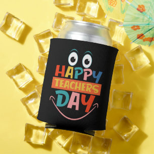 Colourful Happy Teachers Day Funny Face Can Cooler