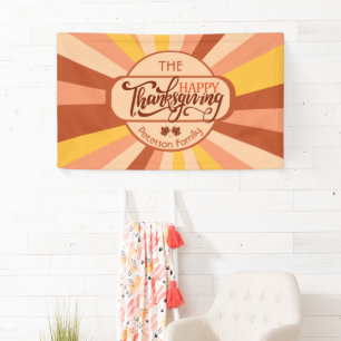 Colourful Happy Thanksgiving Fall Family Gathering Banner