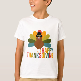 Colourful Happy Thanksgiving Turkey T-Shirt