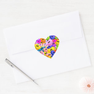 Colourful Happy Valentine's Hearts Heart Sticker