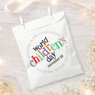 Colourful Happy World Children's Day Favour Bag
