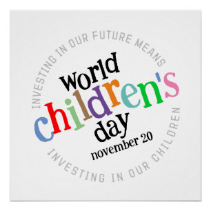 Colourful Happy World Children's Day  Poster