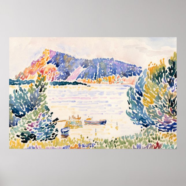 Colourful Harbour Landscape Painting Poster (Front)