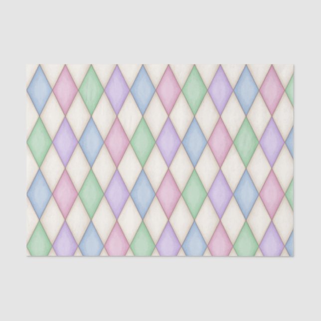 Colourful Harlequin  Check Mediaeval Fairytale Tissue Paper (Front)