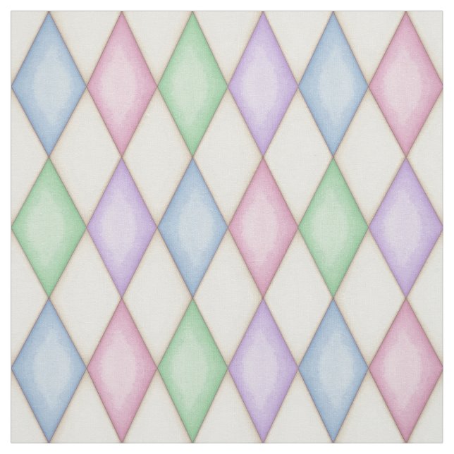 Colourful Harlequin Diamond Check (small scale) Fabric (Swatch)