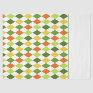 Colourful Harlequin Diamonds Two Tone Irish Fun Tissue Paper