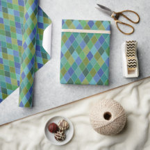 Colourful Harlequin Diamonds Wrapping Paper 