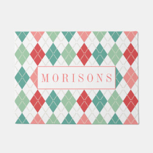 Colourful Harlequin Geometric Pattern Doormat