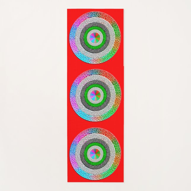 Colourful Harmony: Yoga Mat Art Design" (Front)