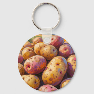Colourful Harvest Potatoes Key Ring
