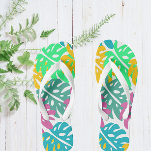 Colourful Hawaiian Print Shoes Thongs