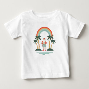 Colourful Hawaiian Santa Christmas Baby T-Shirt