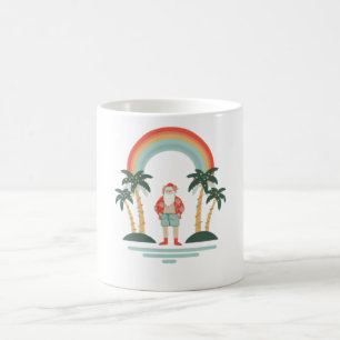 Colourful Hawaiian Santa Christmas Coffee Mug