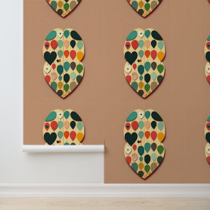Colourful Heart and Balloon Pattern Design Wallpaper