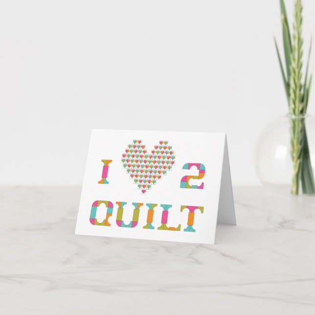Colourful Heart and Typography Quilt Pattern Card (Front)