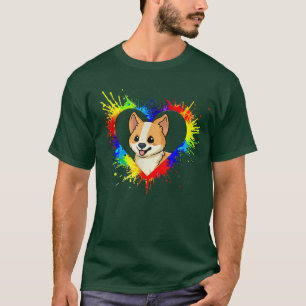 Colourful Heart Baby Corgi Dog Love-r Dad Mum, Boy T-Shirt