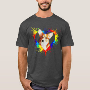 Colourful Heart Baby Corgi Dog Love-r Dad Mum, Boy T-Shirt