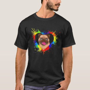 Colourful Heart Baby Pug Dog Love-R Dad Mum, Boy G T-Shirt