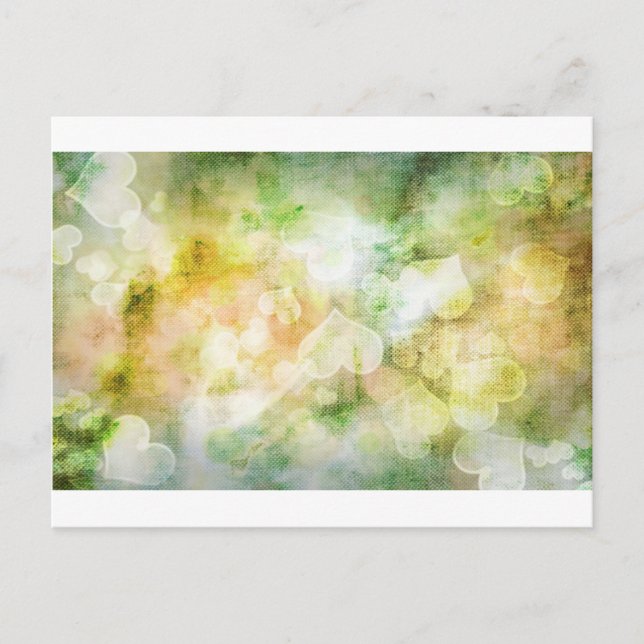 Colourful Heart Background Postcard (Front)