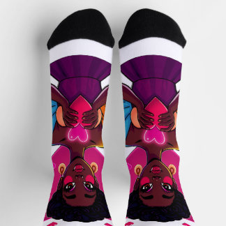 Colourful Heart Girl Socks – Cute Art Design