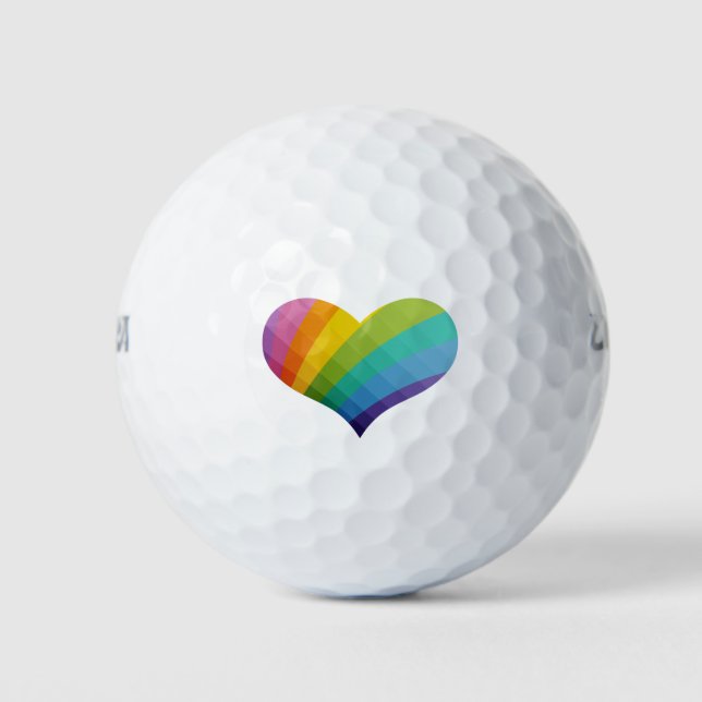 Colourful Heart Golf Balls (Front)