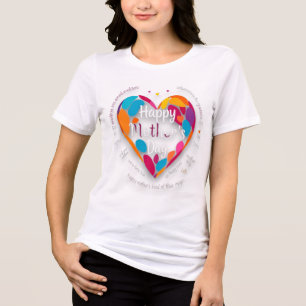 Colourful Heart – Happy Mother's Day Abstract Art Tri-Blend Shirt