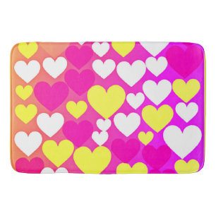 Colourful Heart Love Pattern Bath Mat