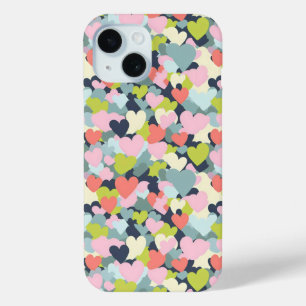 Colourful Heart Pattern iPhone 15 Case