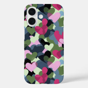Colourful Heart Pattern iPhone 16 Case