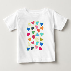 Colourful Heart Pattern - Fun Retro Pop Design Baby T-Shirt
