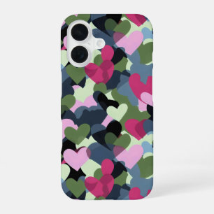 Colourful Heart Pattern iPhone 16 Case