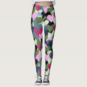 Colourful Heart Pattern Leggings