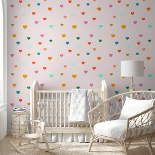 Colourful Heart Pattern Wallpaper