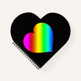 Colourful Heart Rainbow Love Bright Colour Notebook