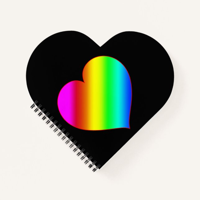 Colourful Heart Rainbow Love Bright Colour Notebook (Front)