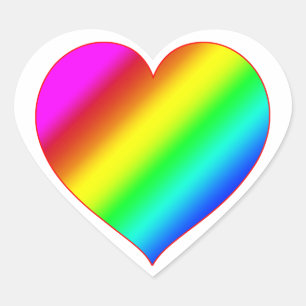 Colourful Heart Rainbow Love Bright Colour Sticker