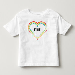 Colourful Heart Rainbow with Your Child's Name Toddler T-Shirt