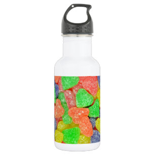 Colourful heart shaped candy 532 ml water bottle