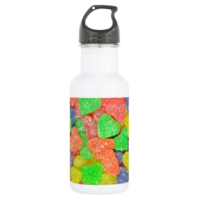 Colourful heart shaped candy 532 ml water bottle (Front)