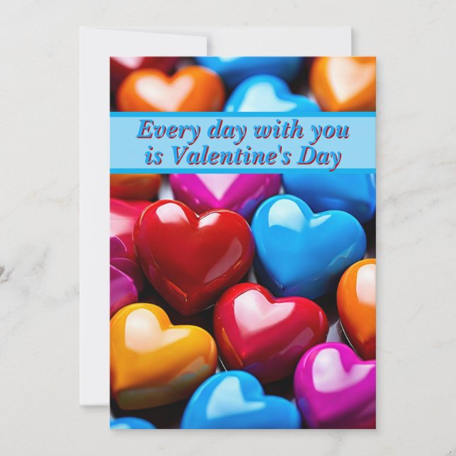 Colourful Heart Shaped Candy Valentine Card (Front)