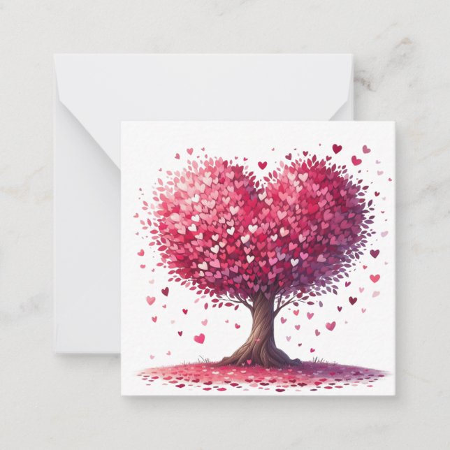 Colourful Heart Shaped Tree  Card (Front)