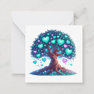 Colourful Heart Shaped Tree Card