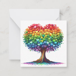 Colourful Heart Shaped Tree Card