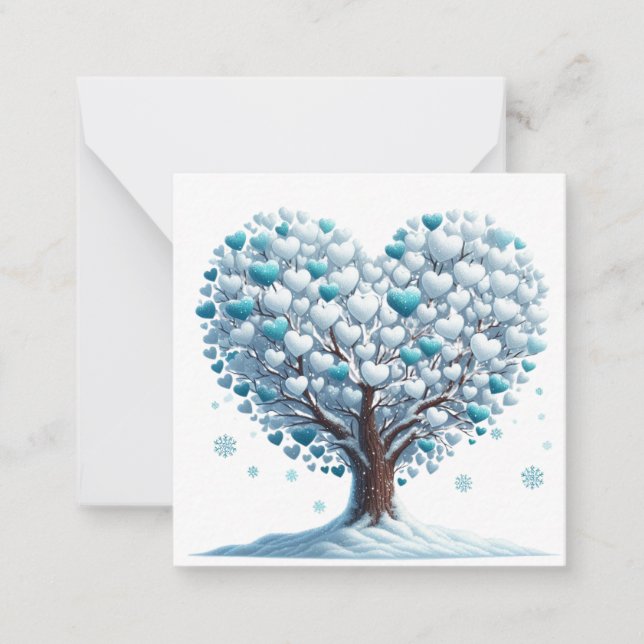 Colourful Heart Shaped Tree  Card (Front)