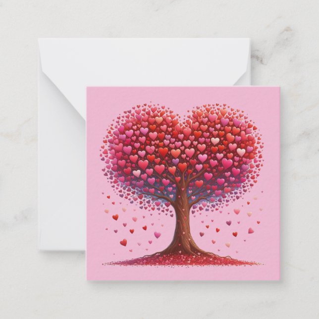 Colourful Heart Shaped Tree  Card (Front)