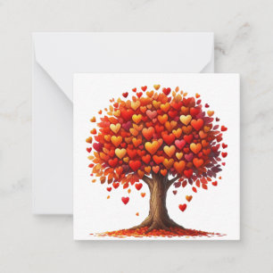 Colourful Heart Shaped Tree Card