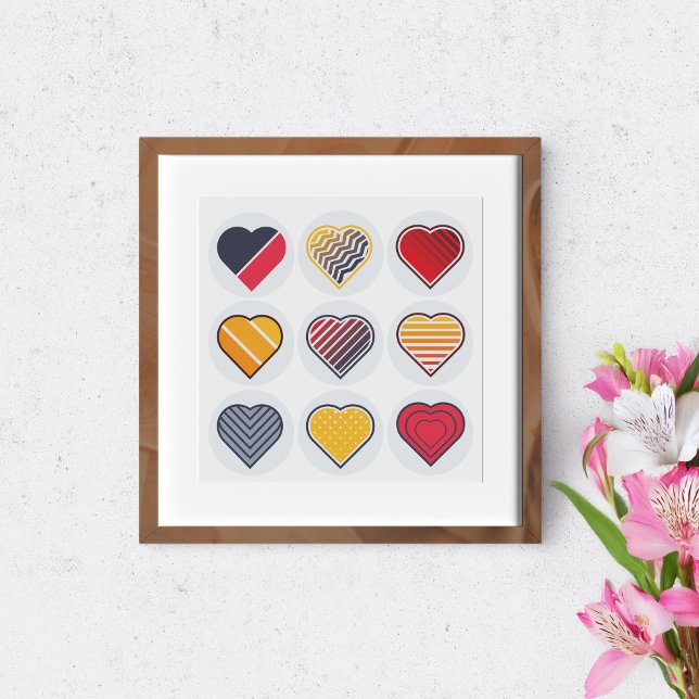 Colourful heart shapes. poster (Creator Uploaded)