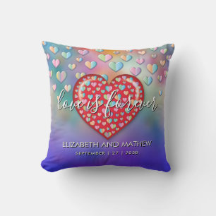 Colourful Heart Speckles Design Cushion
