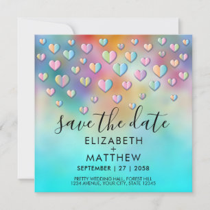 Colourful Heart Speckles Design Invitation